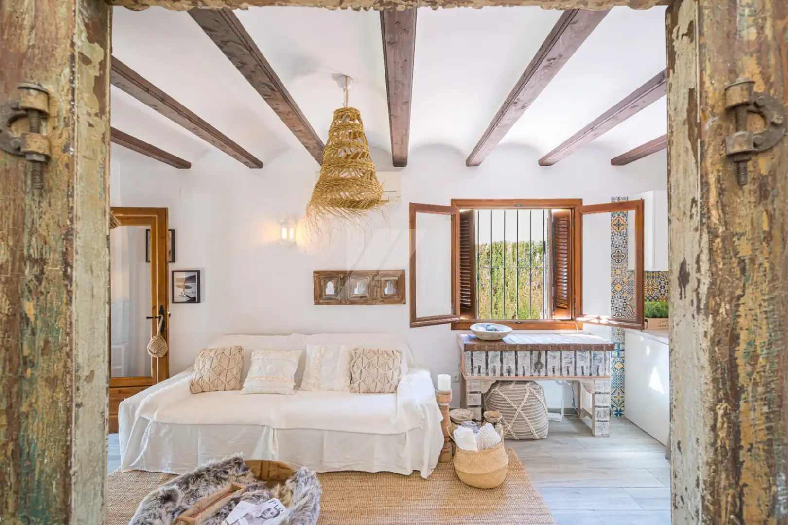 Sala d'estar de Apartament en venda en Moraira amb Aire condicionat, Calefacció i Jardí privat
