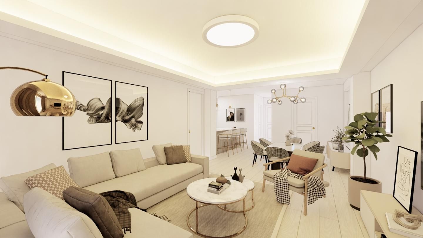 Sala de estar de Piso en venta en  Madrid Capital con Aire acondicionado, Calefacción y Terraza