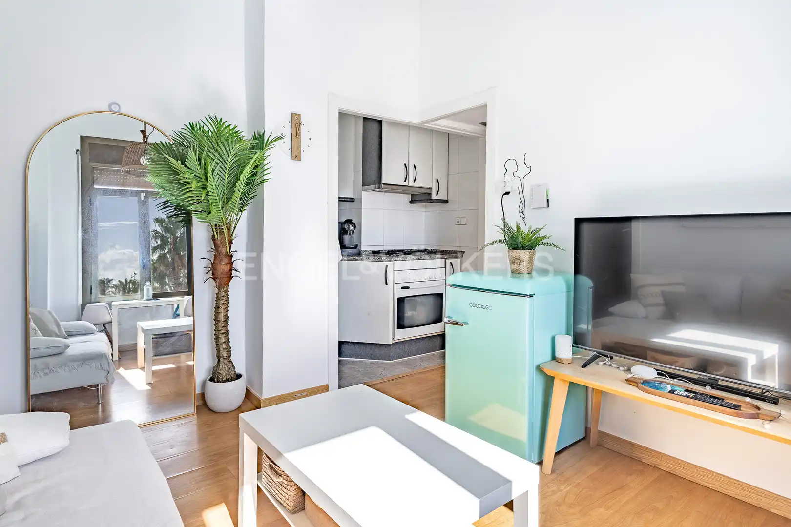 Wohnzimmer von Wohnung zur Miete in Barcelona mit Heizung, Parkett und Möbliert