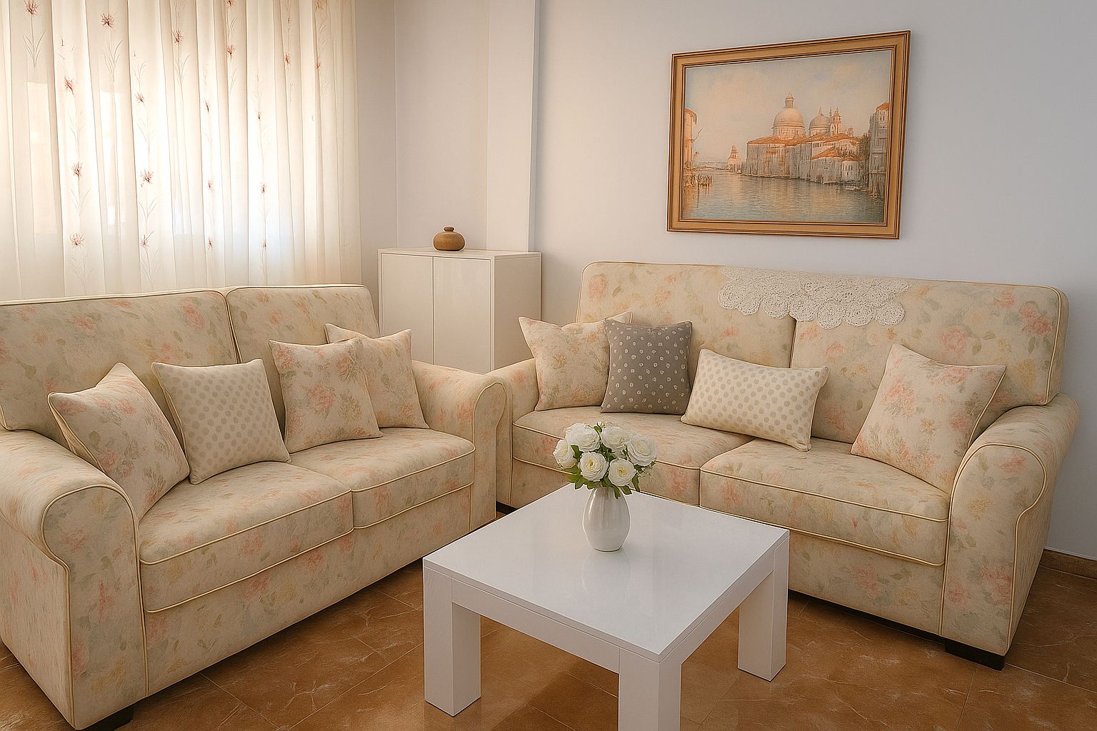 Sala d'estar de Casa adosada en venda en La Roda amb Calefacció, Terrassa i Traster