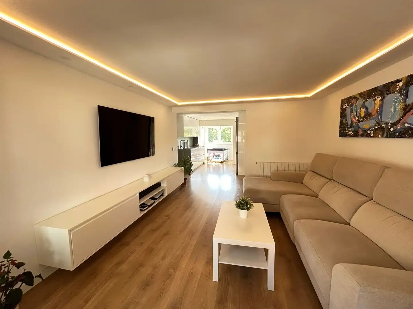 Sala de estar de Piso en venta en  Madrid Capital con Aire acondicionado, Calefacción y Amueblado