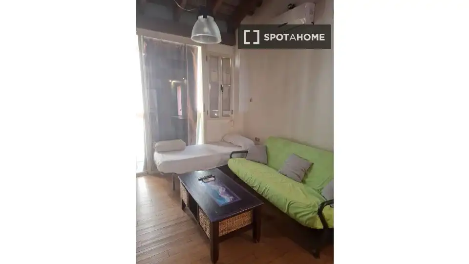 Sala de estar de Estudio para compartir en Valencia con Aire acondicionado, Terraza y Amueblado
