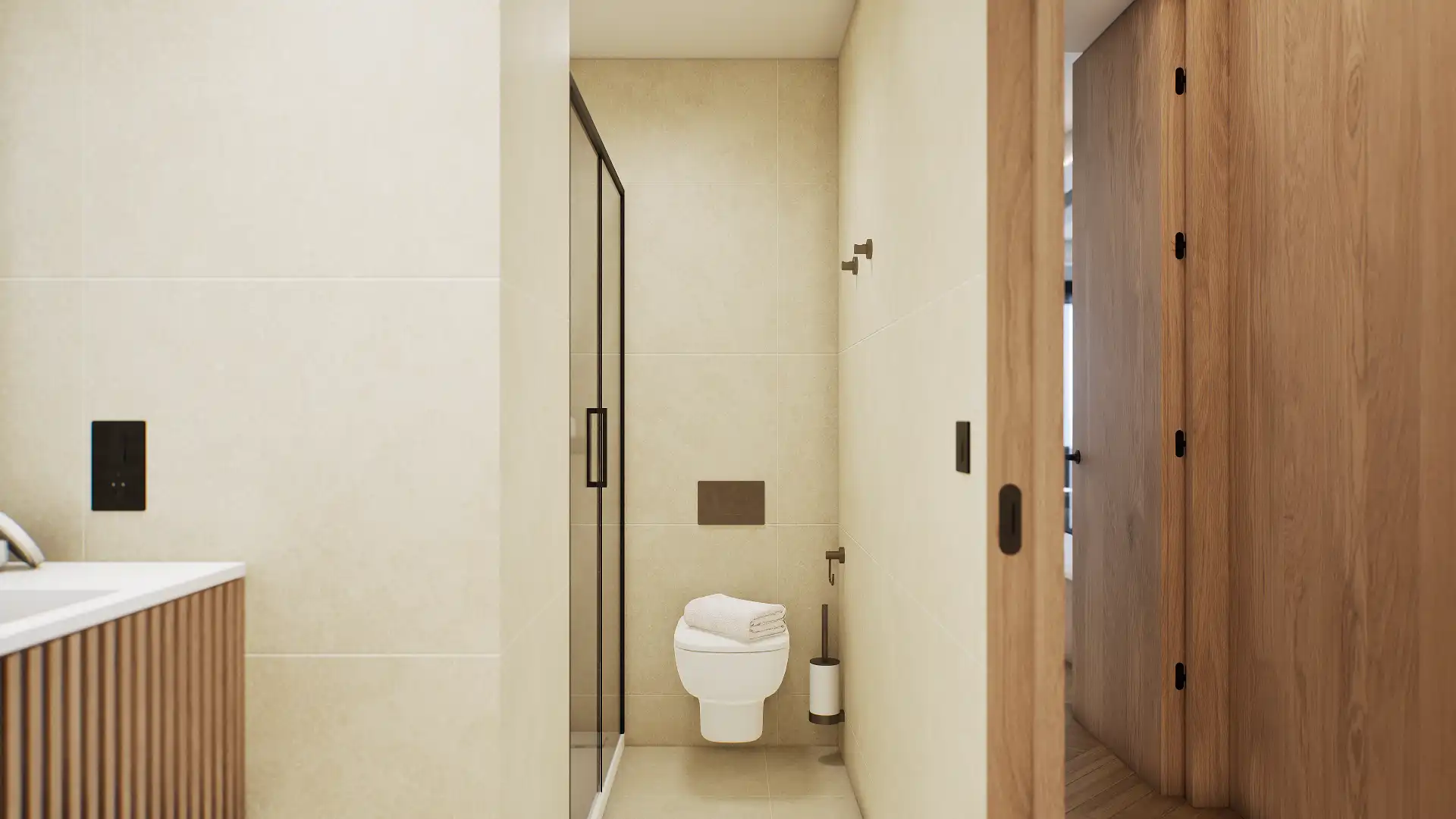 Badezimmer von Dachboden zum Verkauf in Málaga mit Klimaanlage, Terrasse und Schwimmbad