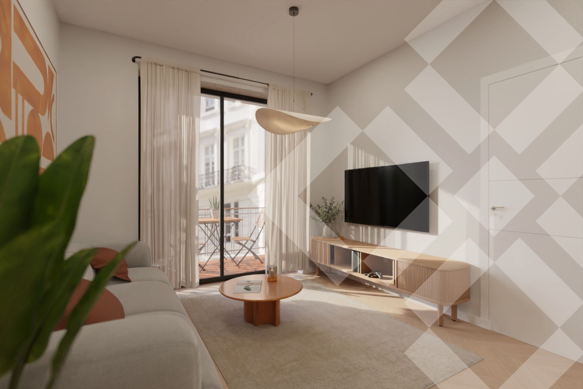 Sala d'estar de Pis en venda en  Barcelona Capital amb Aire condicionat i Balcó