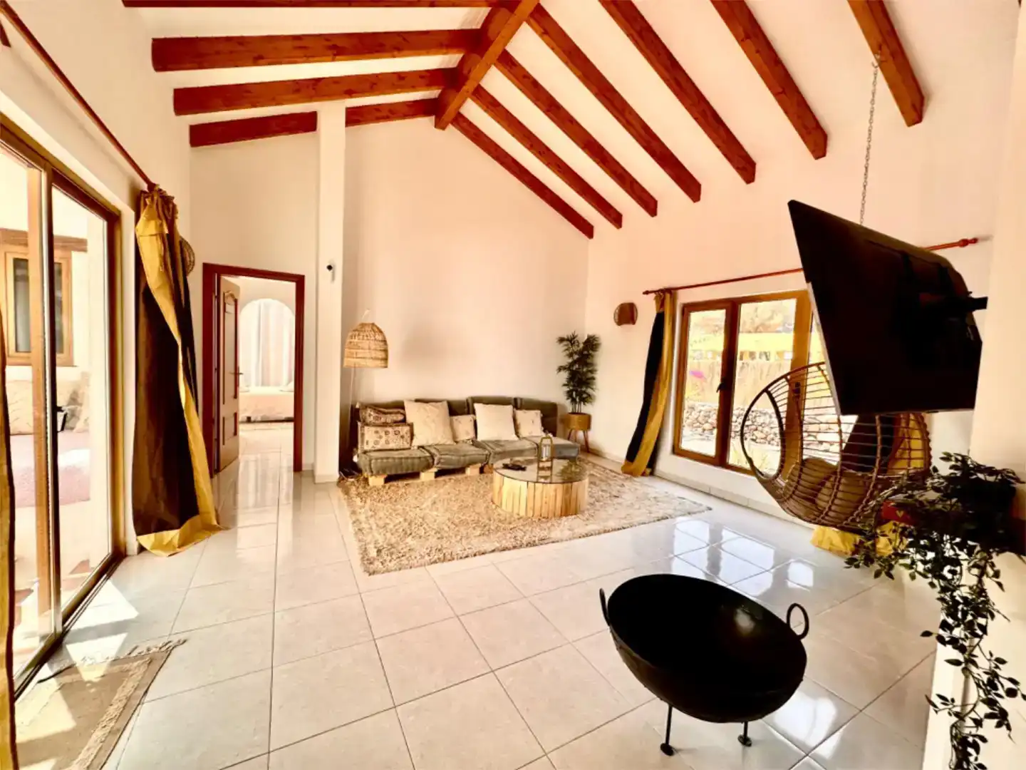 Sala d'estar de Casa o xalet en venda en La Oliva amb Piscina i Balcó