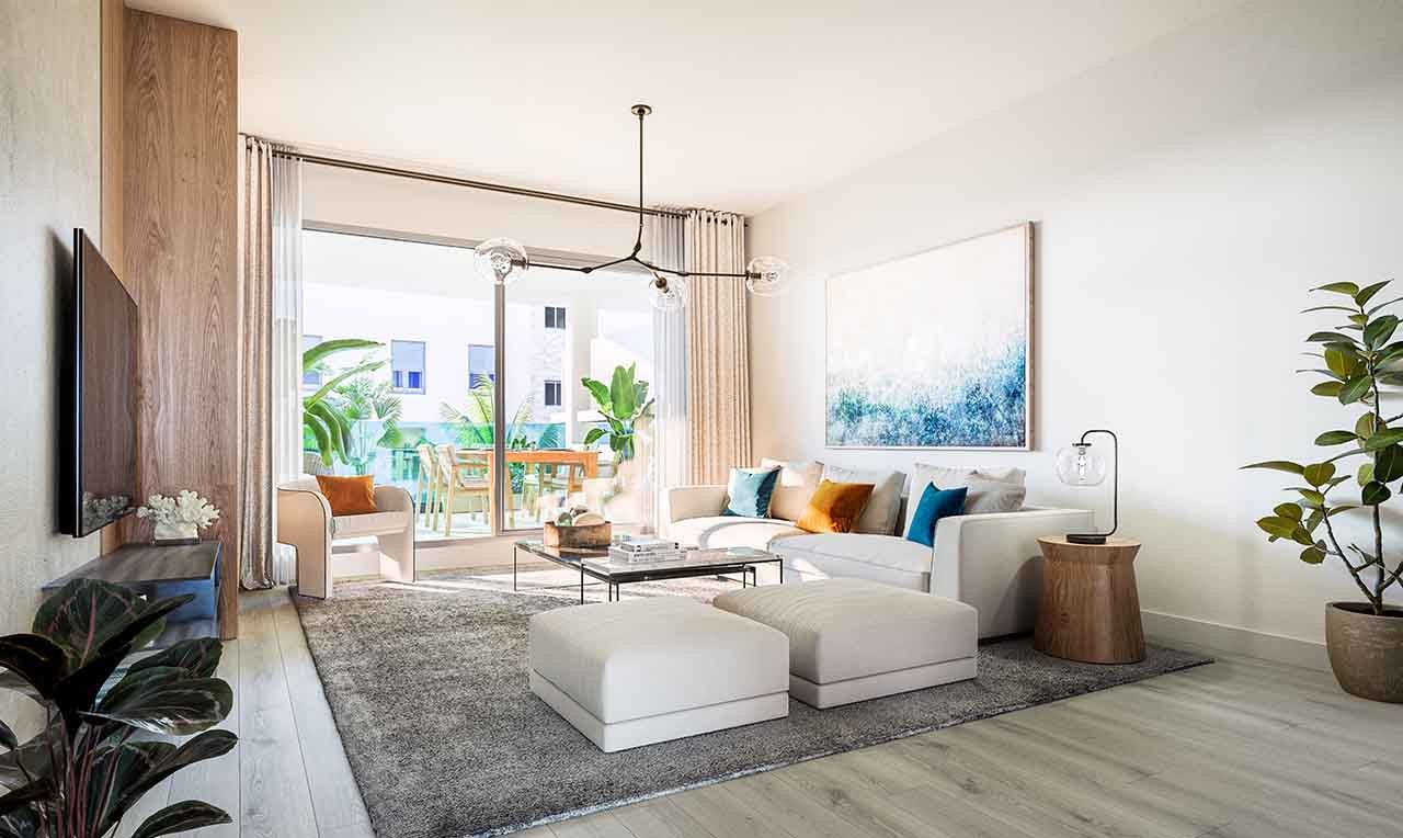 Sala de estar de Apartamento en venta en Marbella con Aire acondicionado, Terraza y Piscina