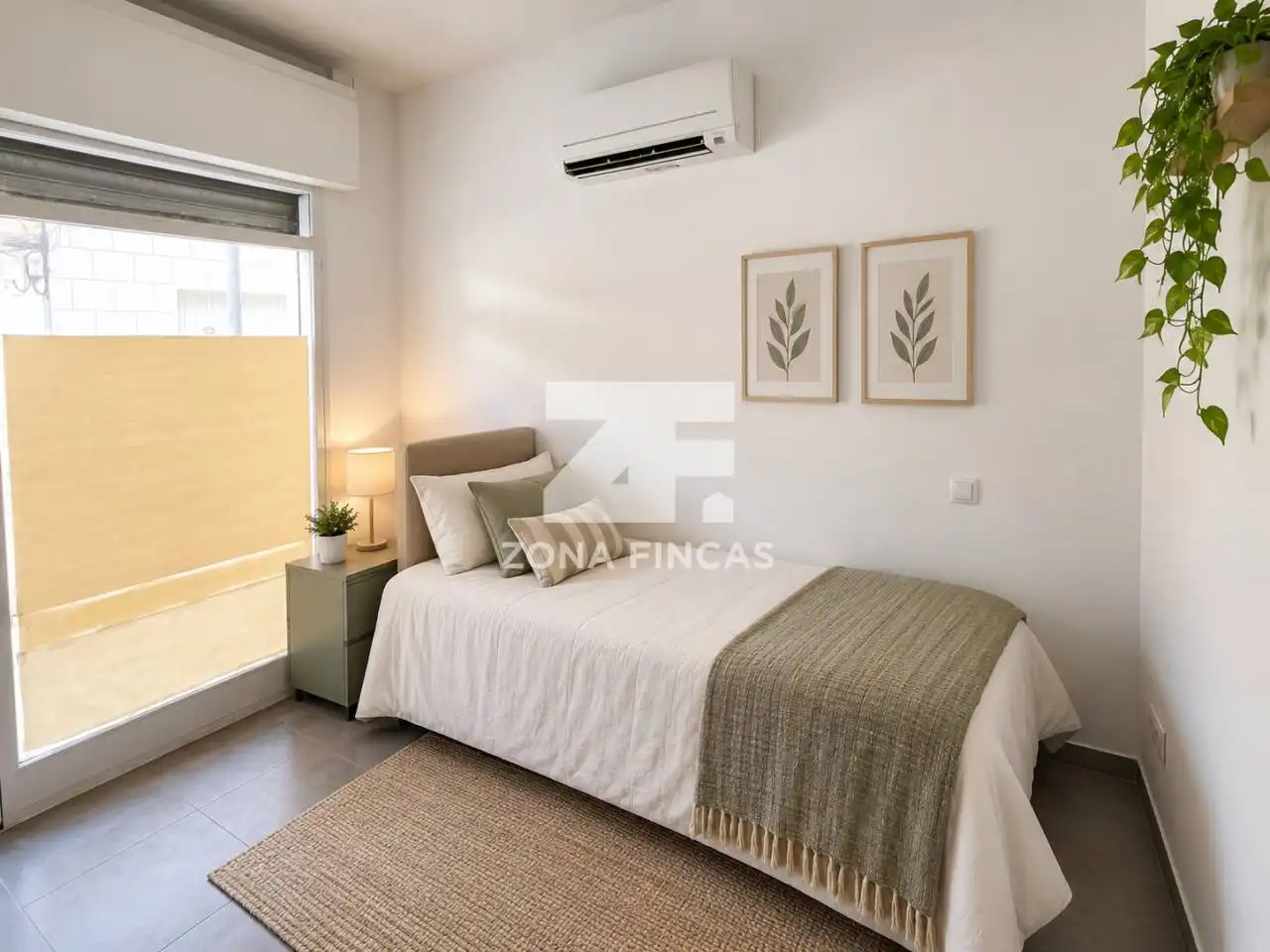 Schlafzimmer von Wohnung zum Verkauf in Badalona mit Klimaanlage, Heizung und Terrasse