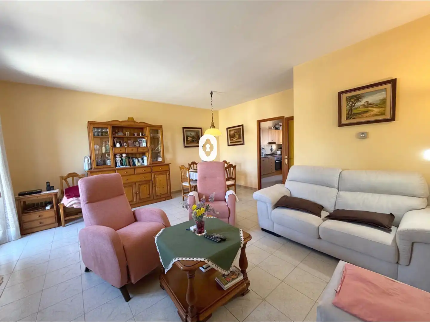 Wohnzimmer von Einfamilien-Reihenhaus zum Verkauf in Son Servera mit Heizung, Privatgarten und Terrasse