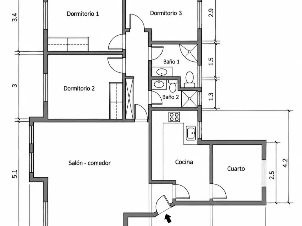 Flat for rent in  Madrid Capital  with Air Conditioner