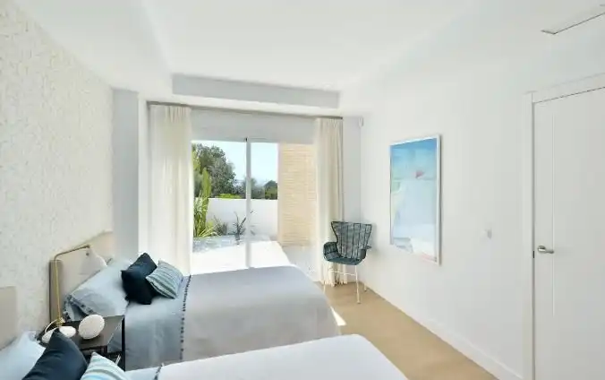Bedroom of Apartments for rent in Benalmádena  with Air Conditioner, Oven and Washing machine