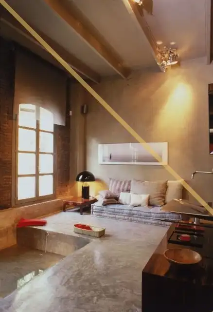 Wohnzimmer von Loft zur Miete in Barcelona mit Klimaanlage, Heizung und Parkett