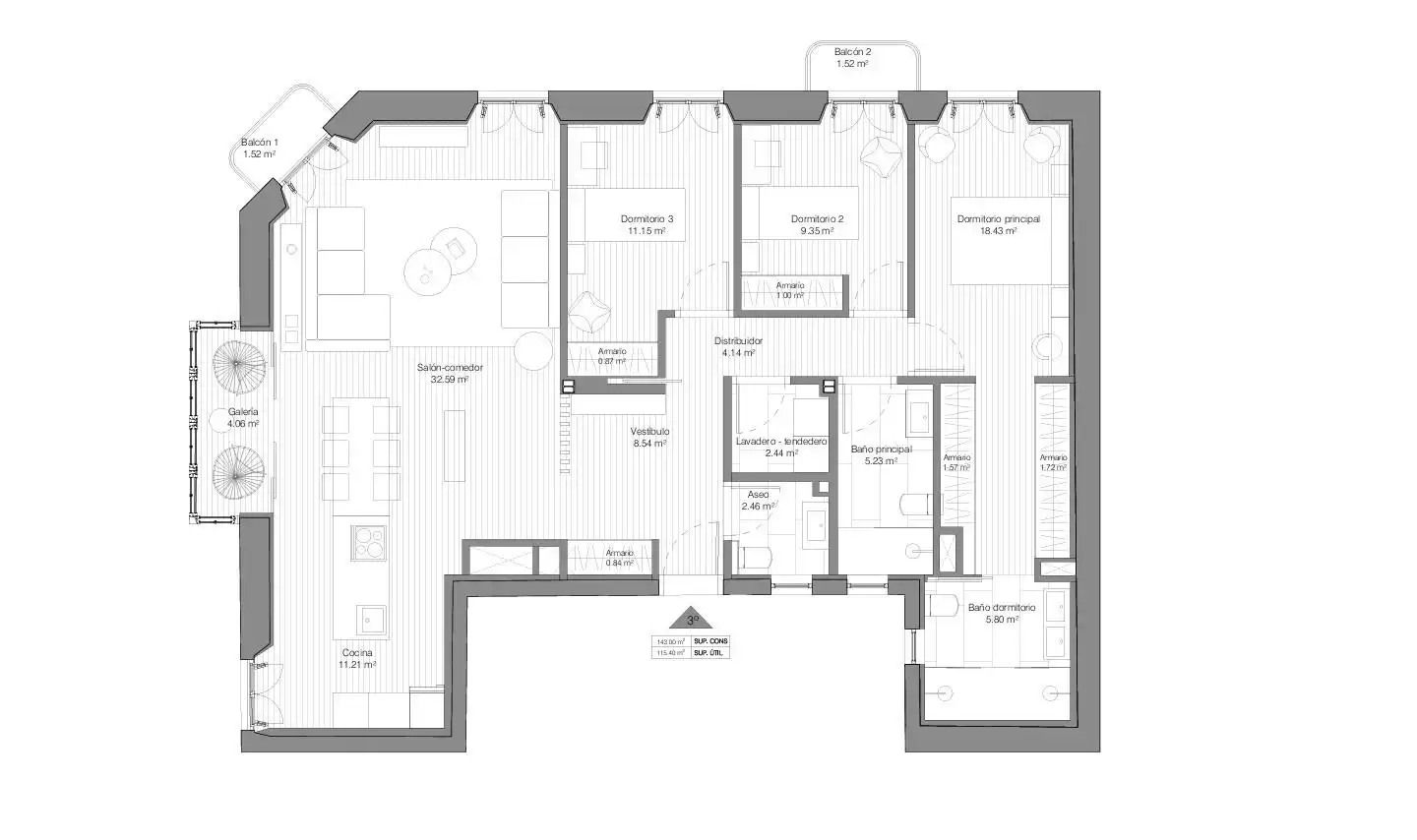 Flat for sale in A Coruña Capital   with Parquet flooring and Balcony