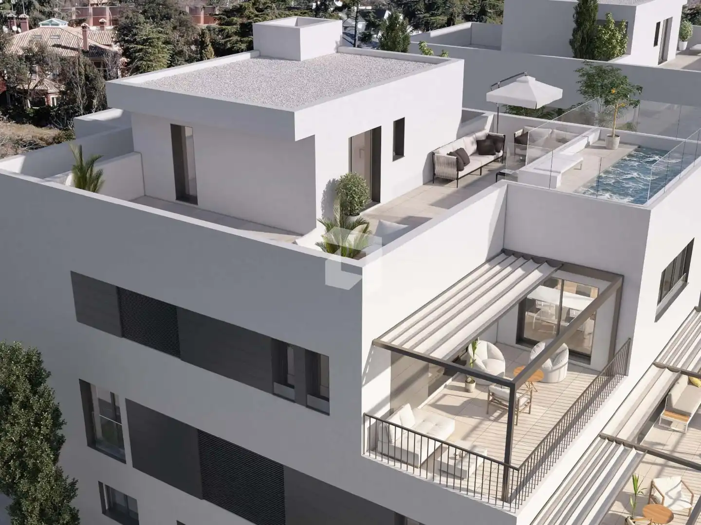 Vista exterior de Ático en venta en Madrid con Aire acondicionado, Calefacción y Terraza
