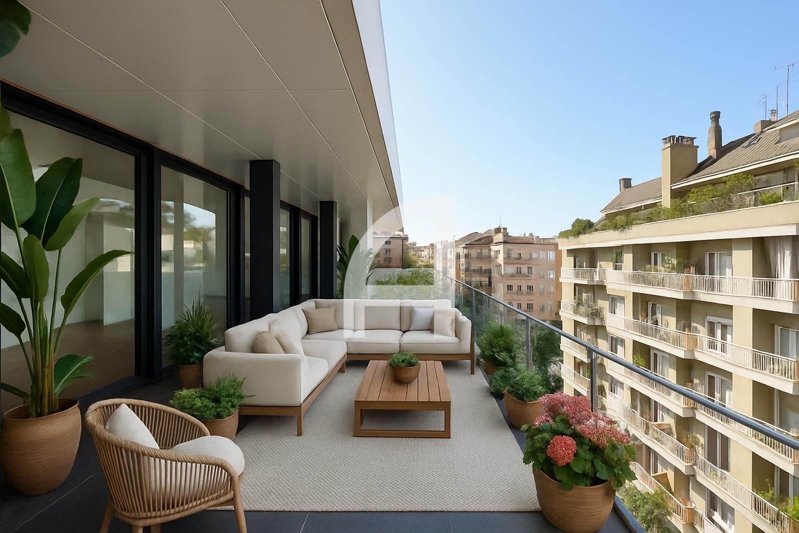 Terrace of Attic for sale in Girona Capital  with Air Conditioner, Heating and Parquet flooring