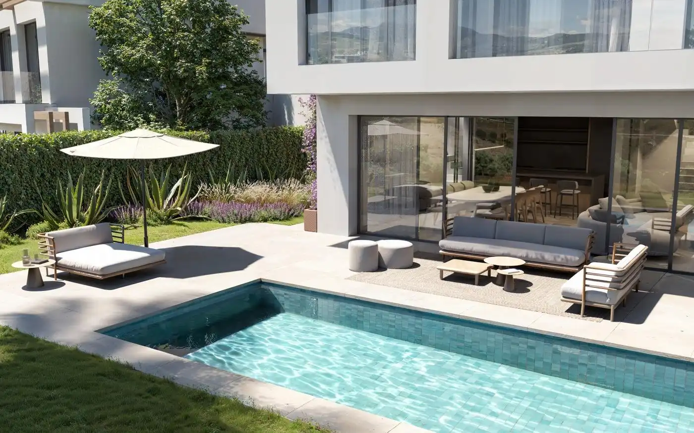 Swimming pool of Houses for sale in Casares pueblo