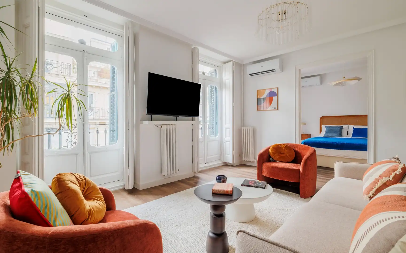 Sala de estar de Piso de alquiler en Madrid con Aire acondicionado, Calefacción y Amueblado