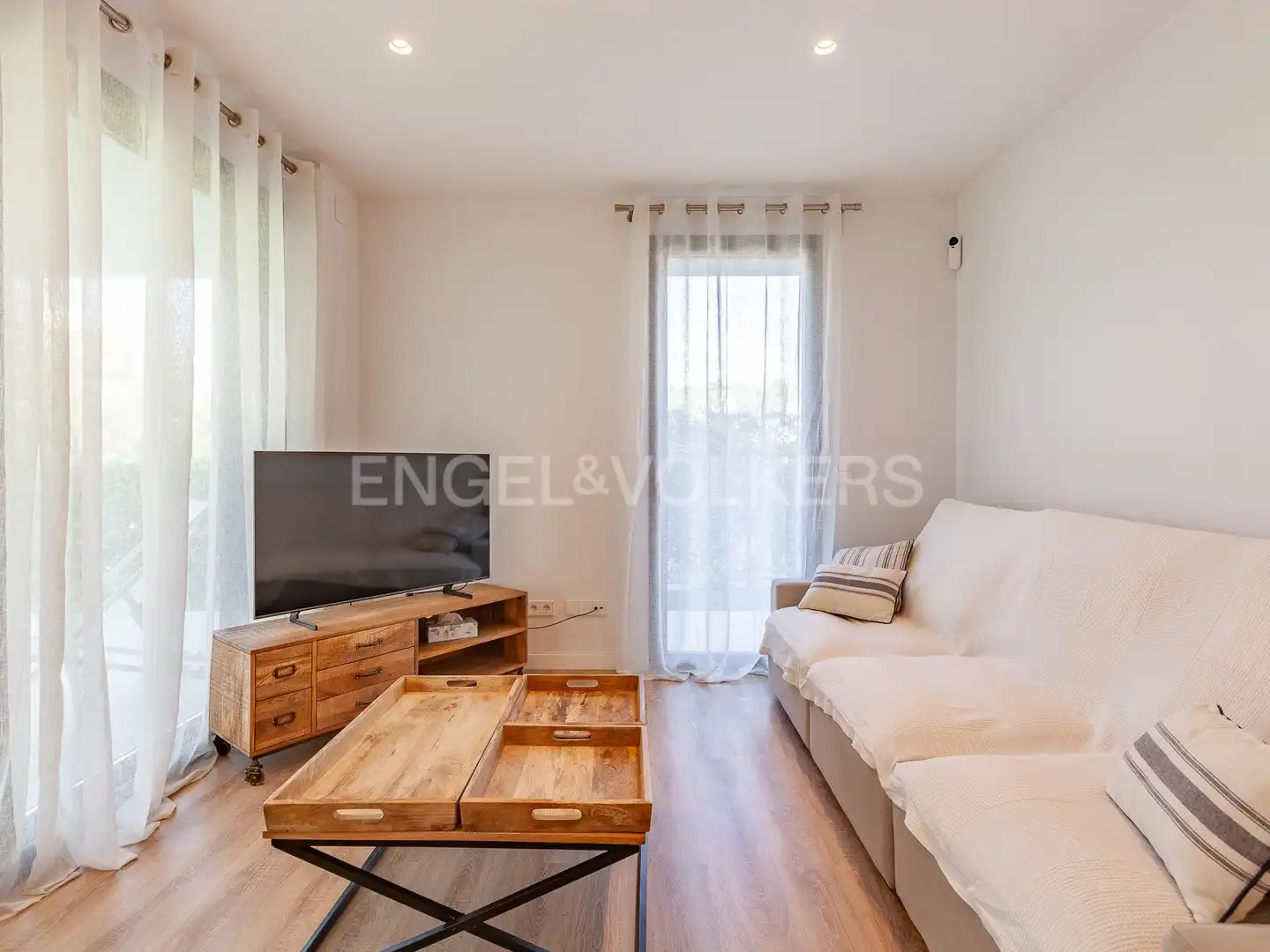 Wohnzimmer von Wohnungen zur Miete in Sitges mit Klimaanlage, Heizung und Privatgarten