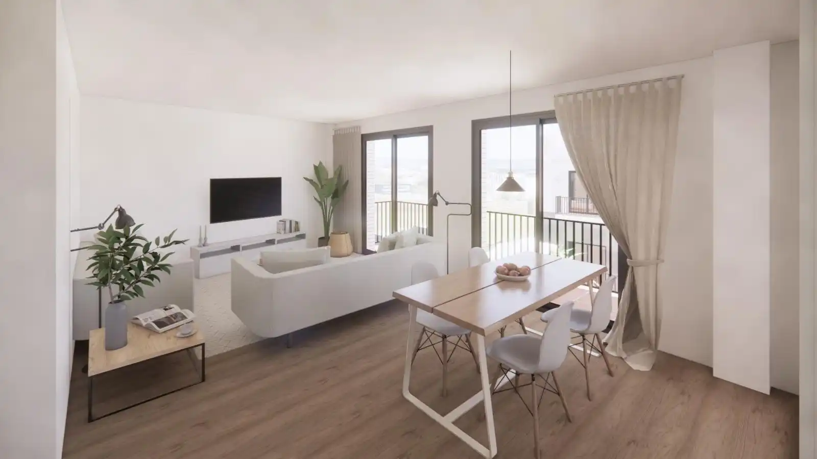Living room of Flat for sale in Mollet del Vallès  with Air Conditioner, Private garden and Parquet flooring