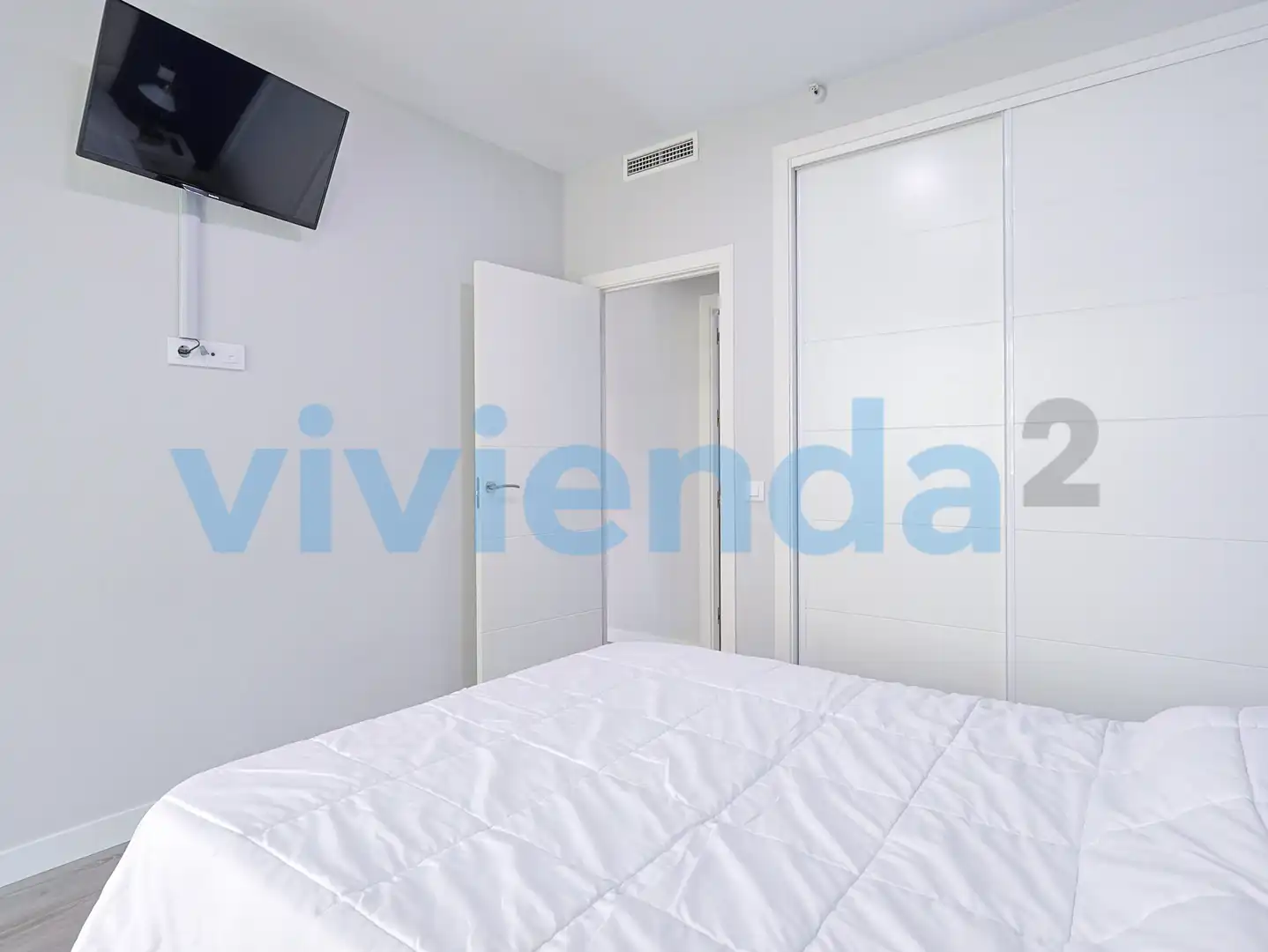 Schlafzimmer von Wohnung zur Miete in Madrid mit Klimaanlage, Heizung und Terrasse