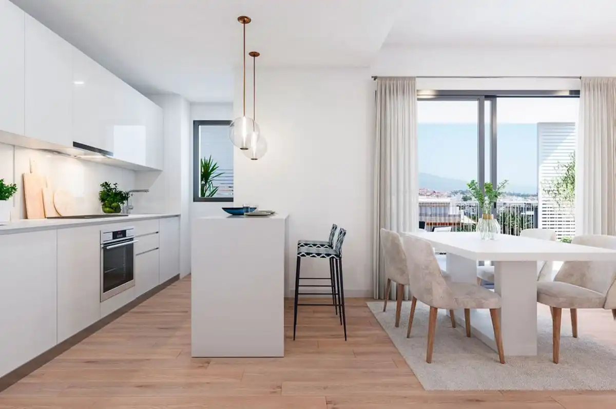 Cocina de Apartamento en venta en Estepona con Aire acondicionado, Terraza y Trastero