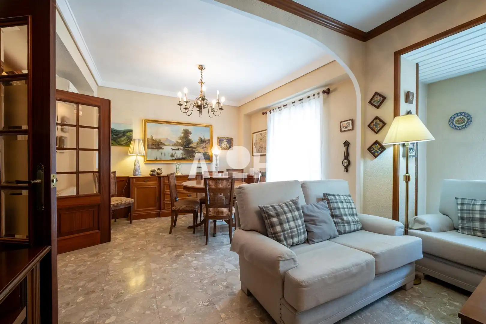 Living room of Flat for rent in Valencia  with Air Conditioner, Heating and Furnished