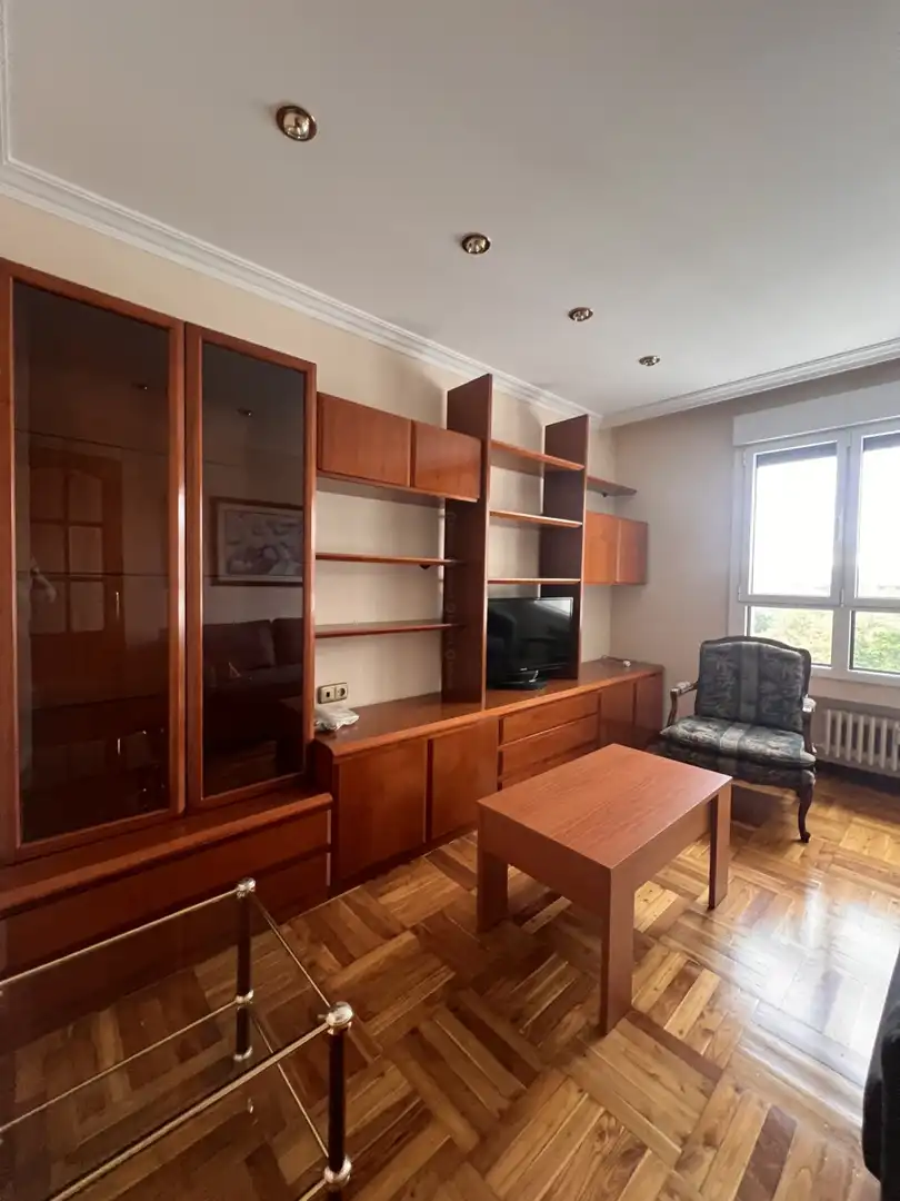 Living room of Flat for rent in Gijón   with Heating, Parquet flooring and Furnished