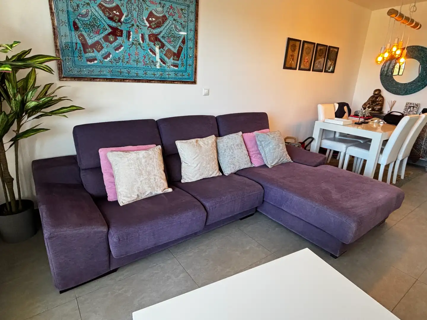 Wohnzimmer von Wohnung zur Miete in Sant Josep de sa Talaia mit Klimaanlage, Heizung und Privatgarten