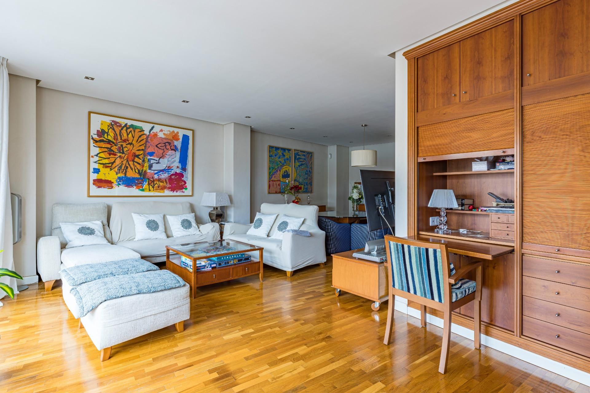 Living room of Flat for sale in  Murcia Capital  with Air Conditioner, Private garden and Storage room