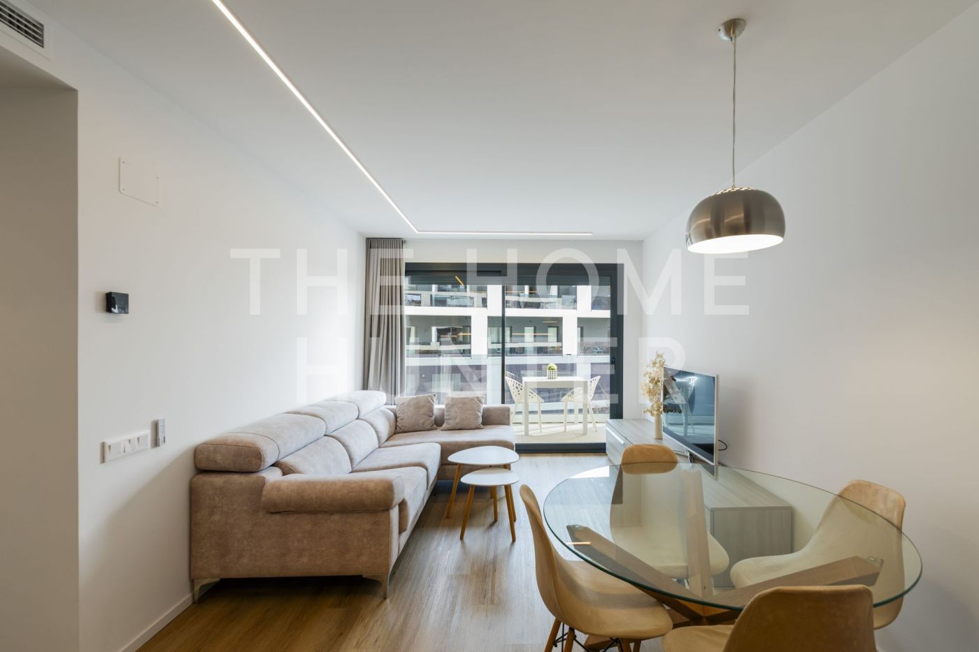 Wohnzimmer von Wohnung zur Miete in Esplugues de Llobregat mit Klimaanlage, Heizung und Privatgarten