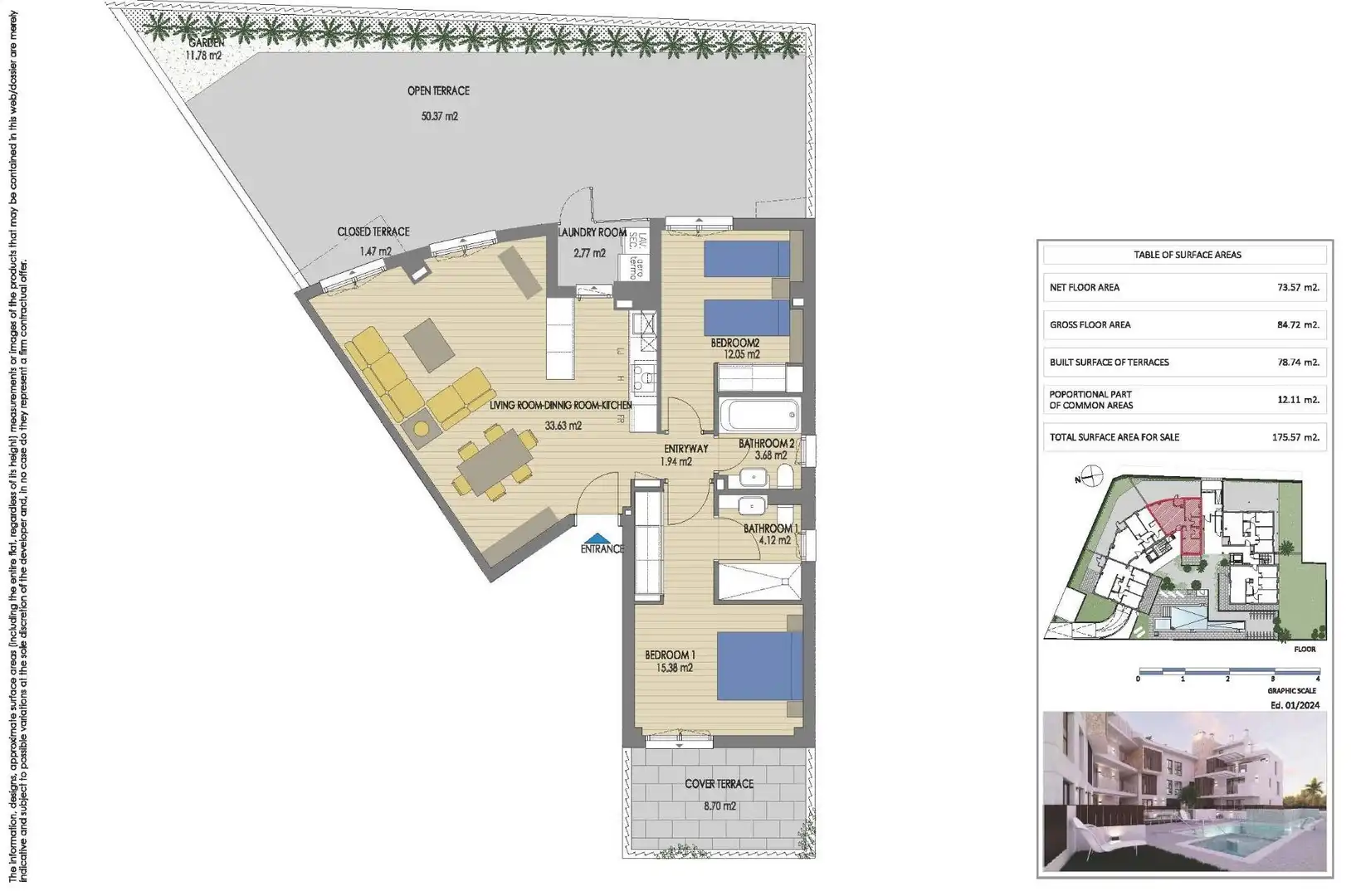Planta baja en venta en Jávea / Xàbia con Aire acondicionado, Jardín privado y Terraza