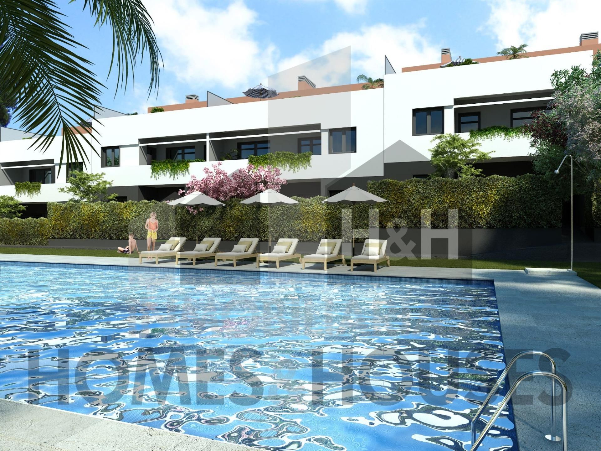 Swimming pool of Flat for sale in Torres de la Alameda  with Heating, Private garden and Terrace