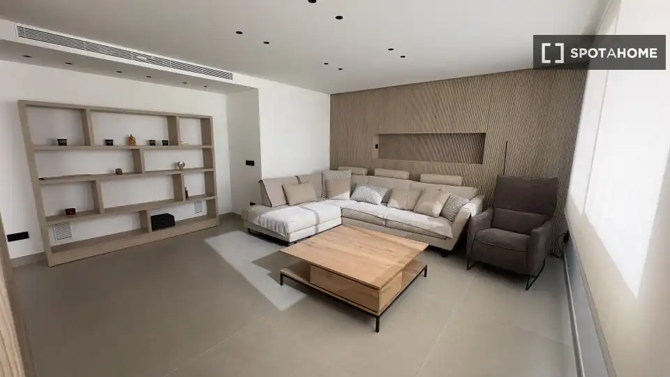 Wohnzimmer von Wohnungen zur untervermieten in Alicante / Alacant mit Klimaanlage, Terrasse und Möbliert