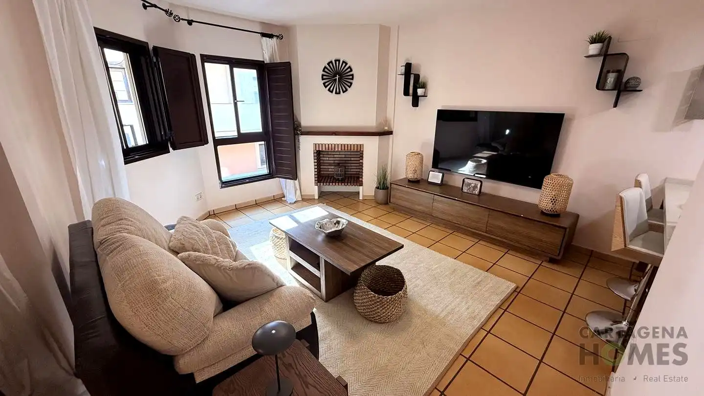 Sala d'estar de Pis en venda en Fuente Álamo de Murcia amb Aire condicionat, Terrassa i Moblat