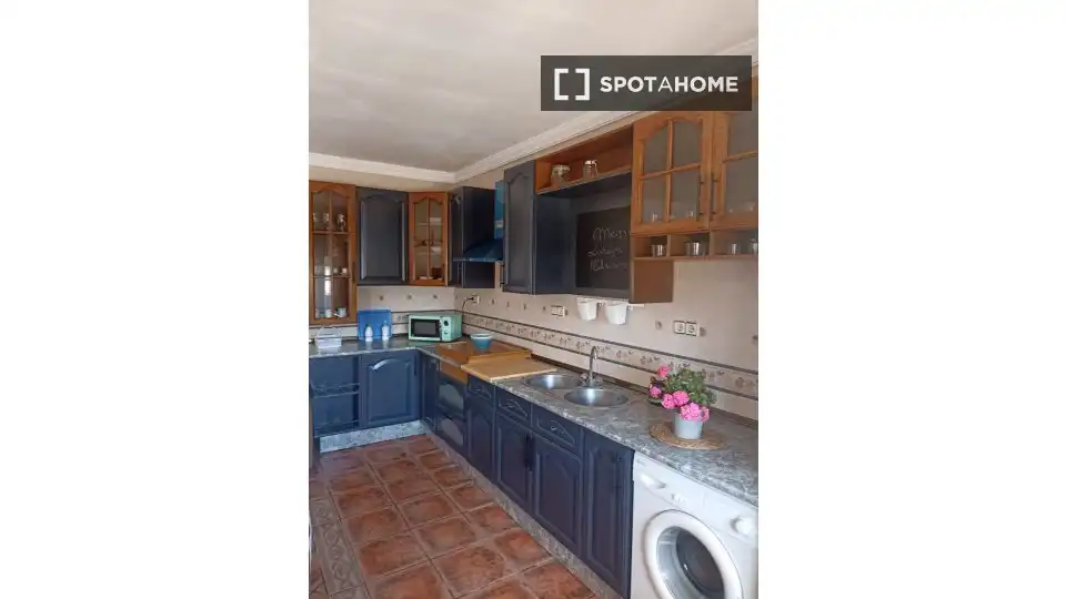 Kitchen of Apartments for share in Pizarra  with Air Conditioner, Terrace and Furnished