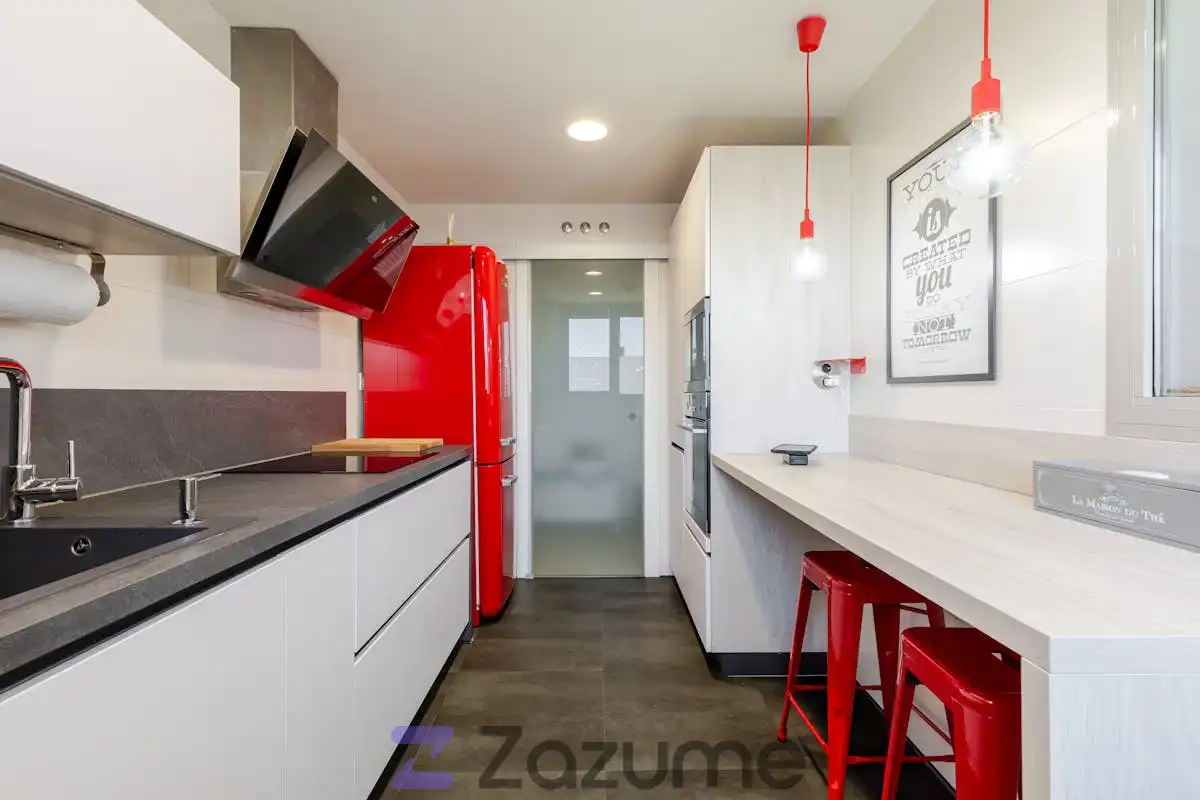 Kitchen of Flat for rent in Madrid  with Air Conditioner, Heating and Private garden