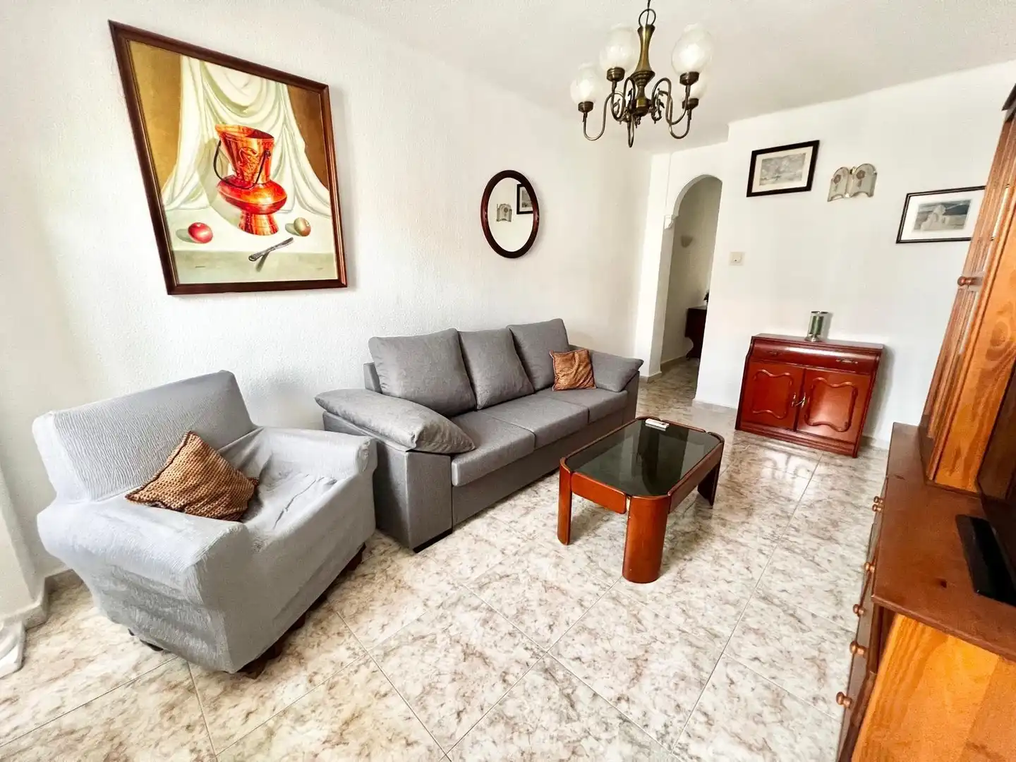Sala d'estar de Pis de lloguer en Málaga amb Aire condicionat i Moblat