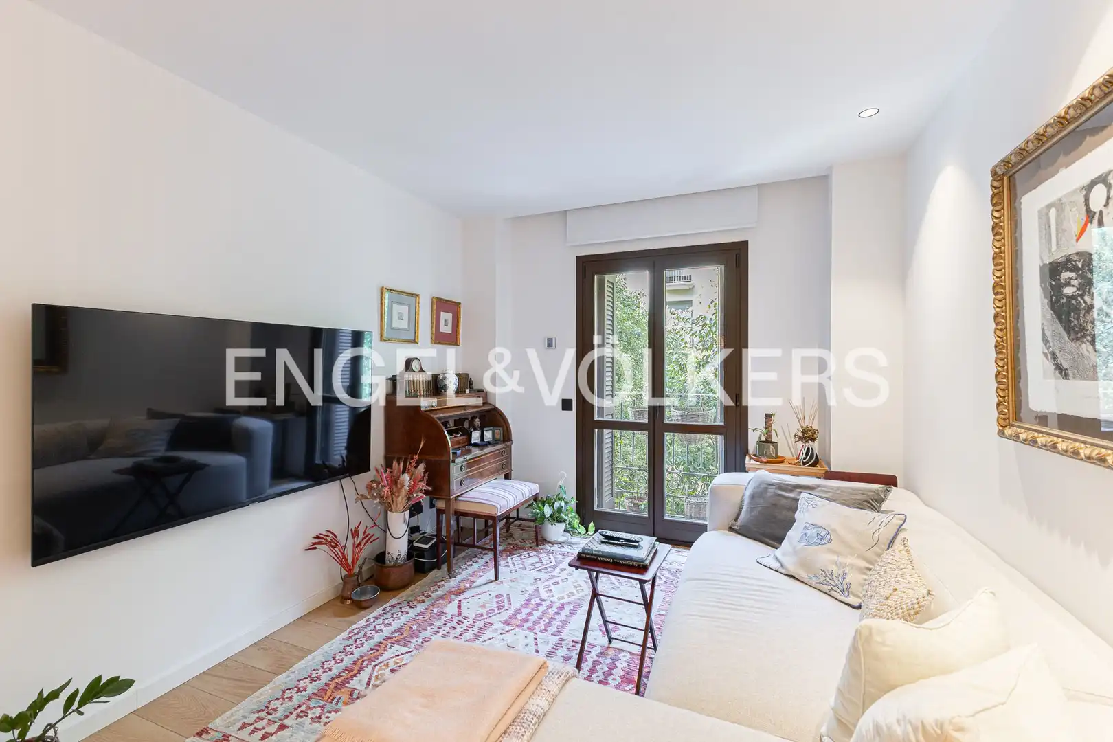 Living room of Flat for rent in Barcelona  with Air Conditioner, Heating and Parquet flooring