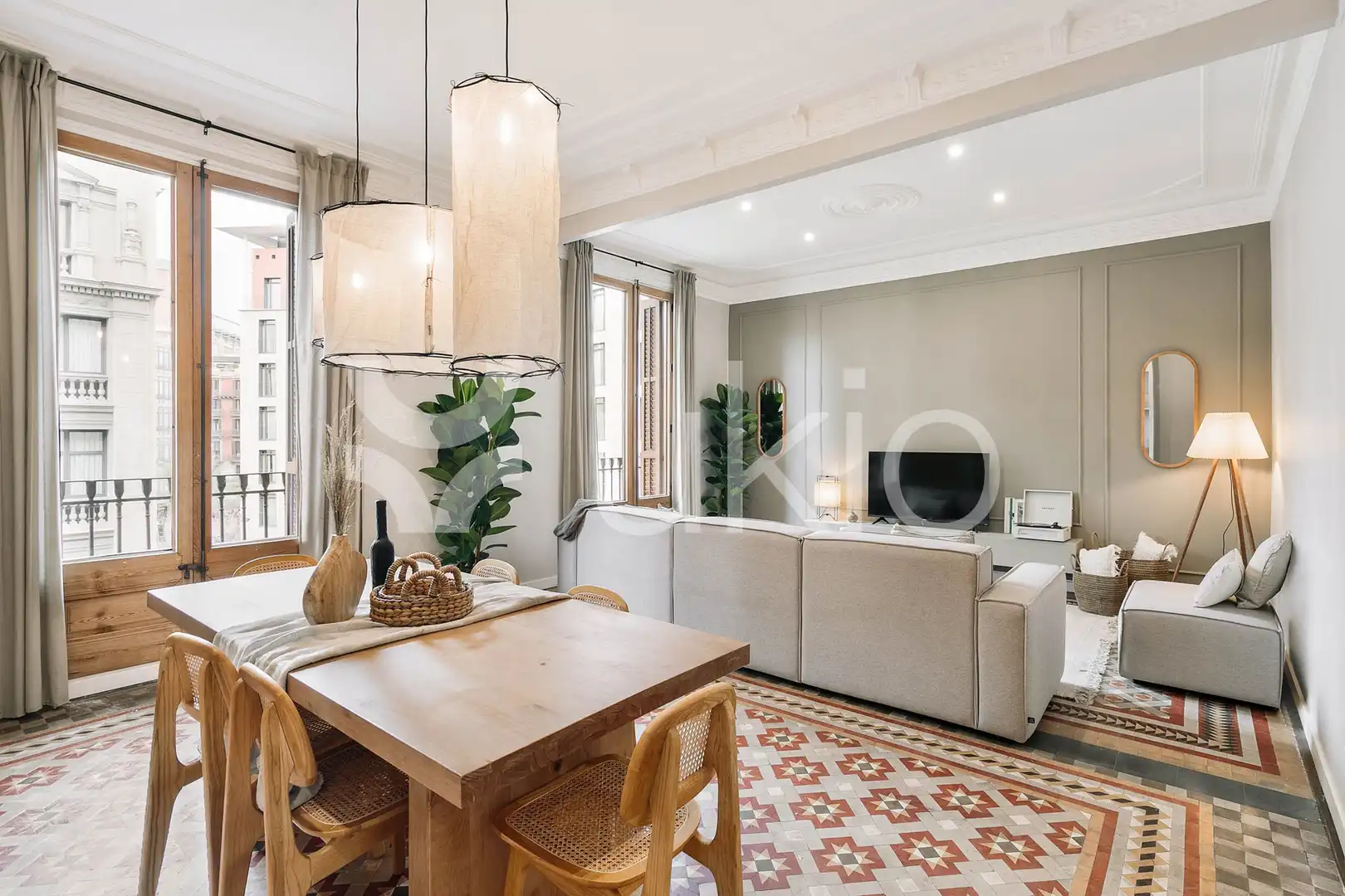 Living room of Apartments for rent in Barcelona  with Air Conditioner, Heating and Furnished