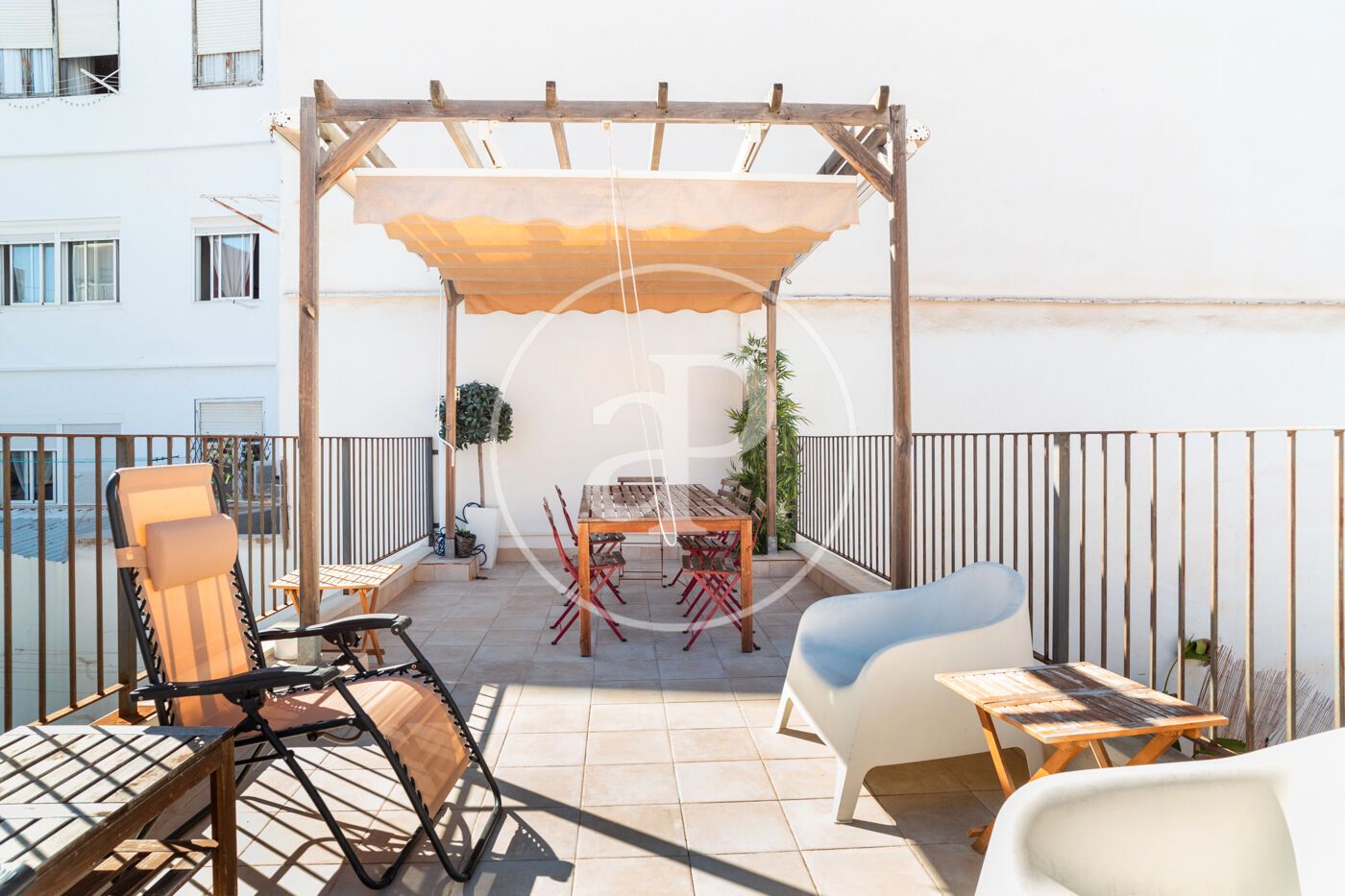 Terrace of Duplex to rent in  Valencia Capital  with Air Conditioner, Heating and Private garden