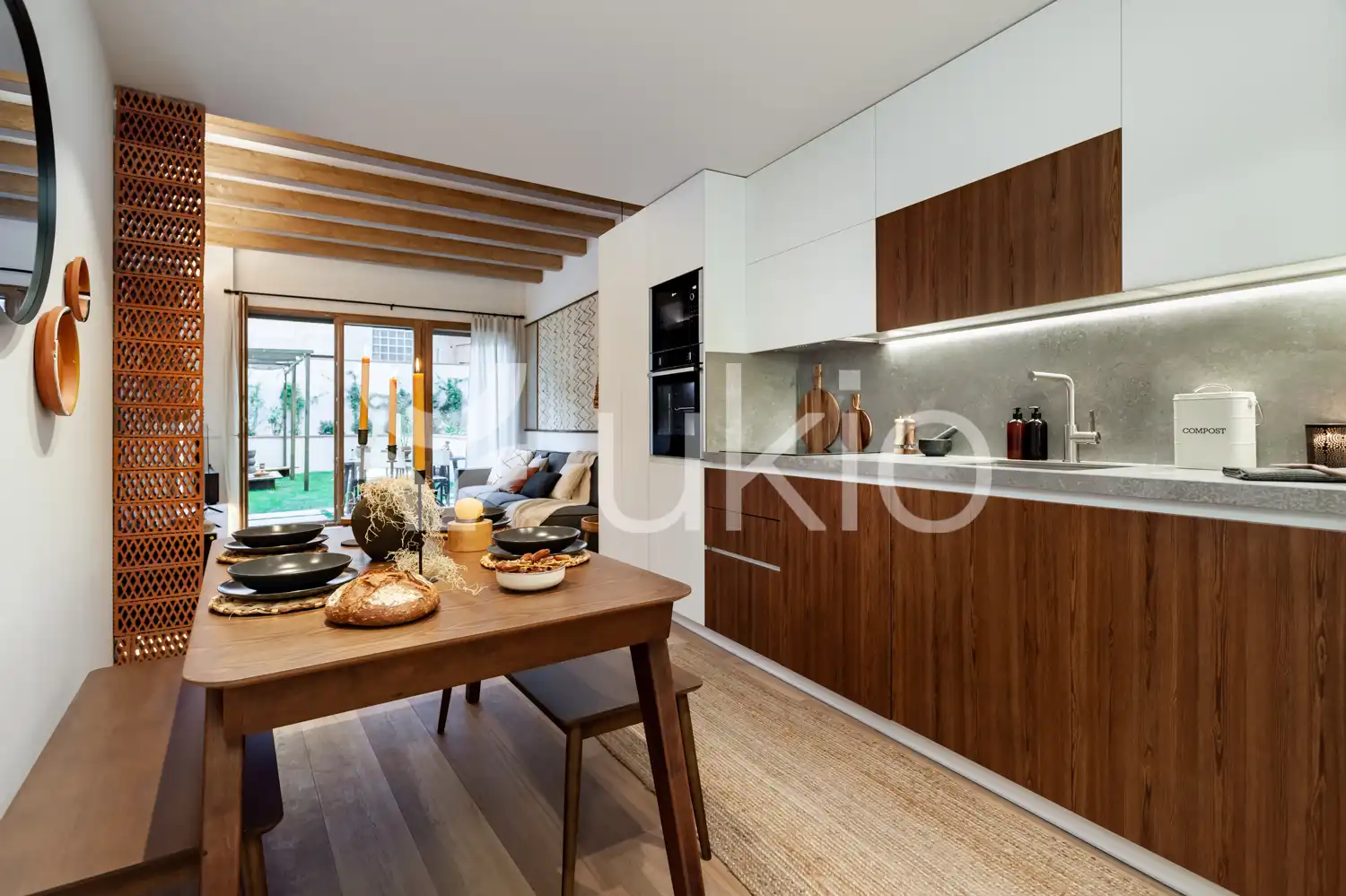 Cuina de Apartament de lloguer en Barcelona amb Aire condicionat, Calefacció i Terrassa