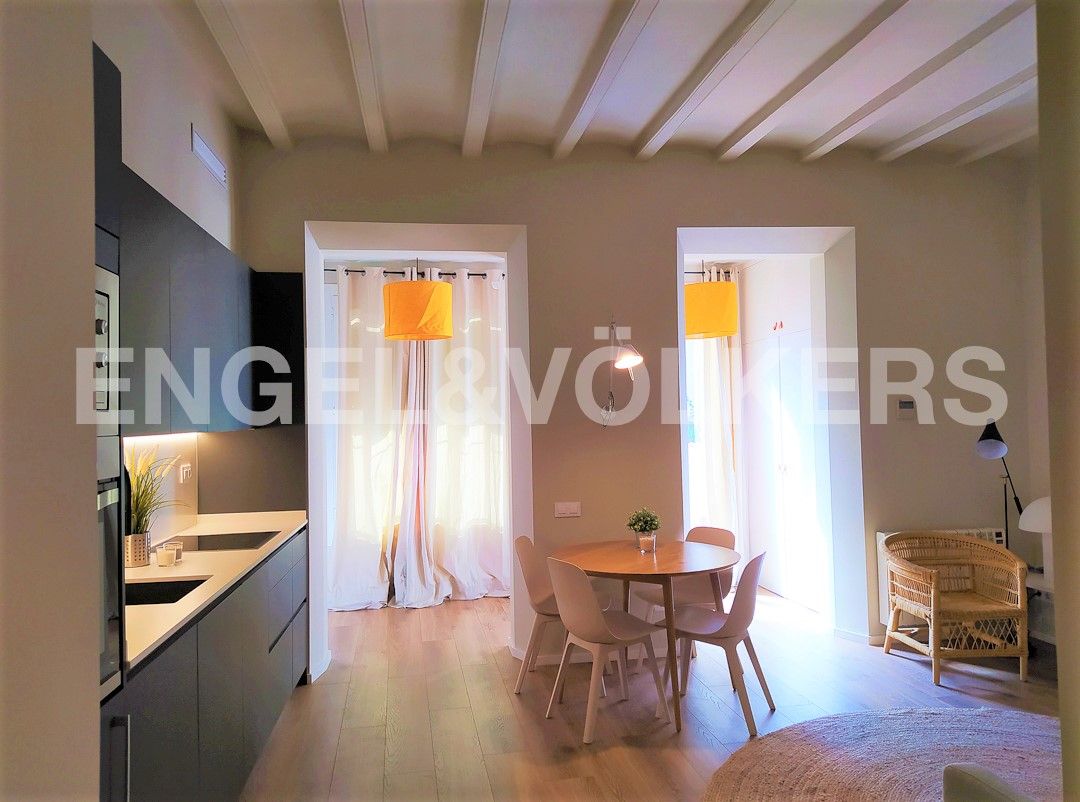Kitchen of Apartment for sale in  Barcelona Capital  with Air Conditioner, Heating and Parquet flooring