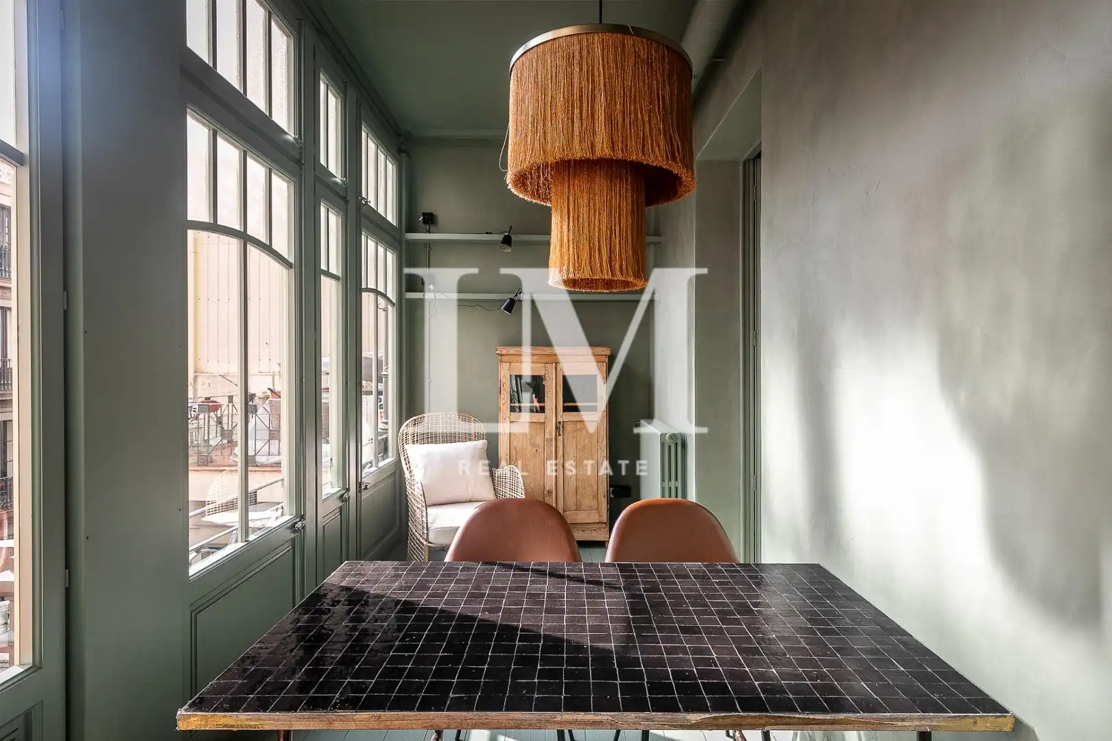 Comedor de Apartamento de alquiler en Barcelona con Aire acondicionado, Calefacción y Terraza