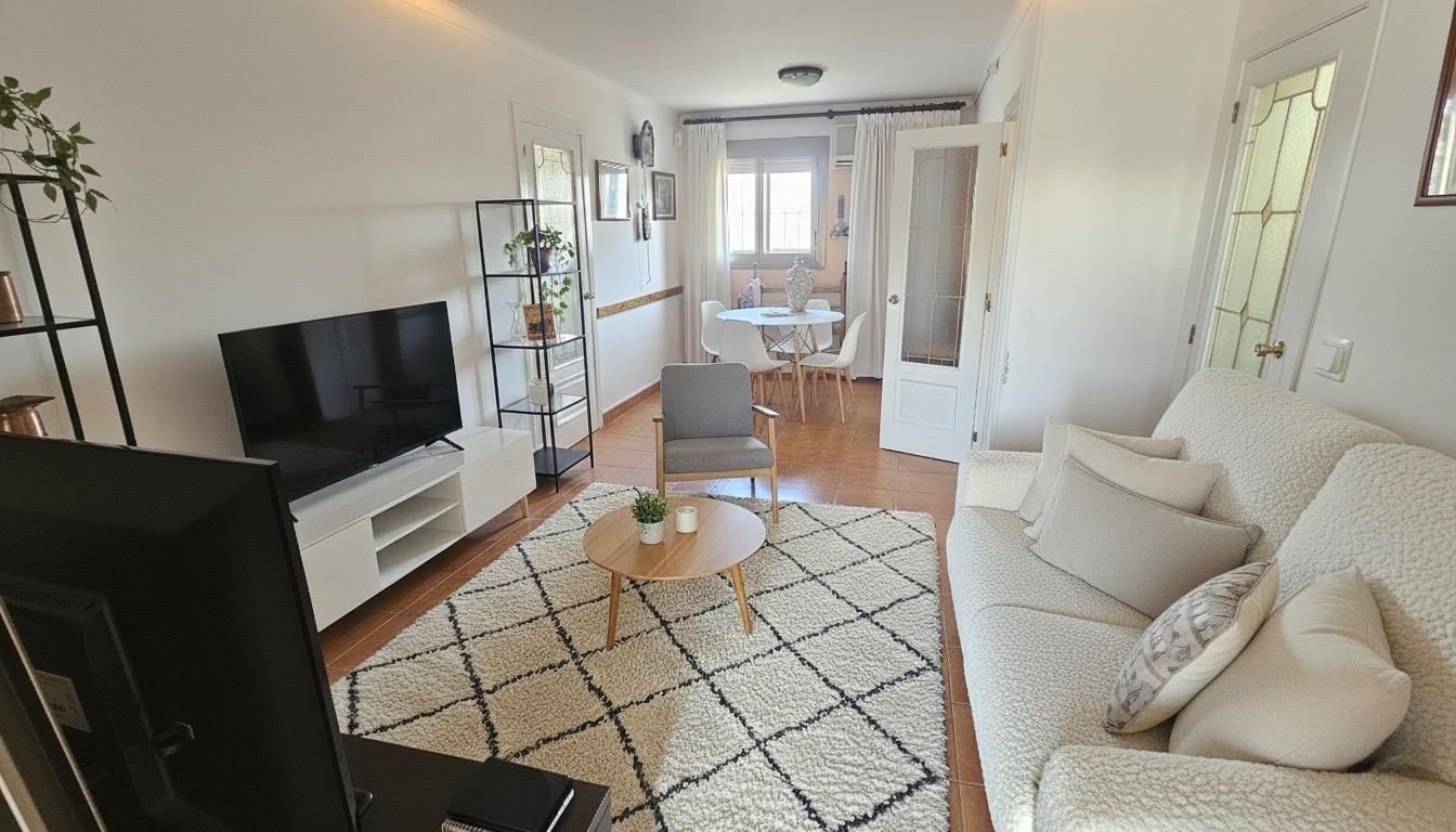 Living room of Flat for sale in  Barcelona Capital  with Private garden, Parquet flooring and Terrace