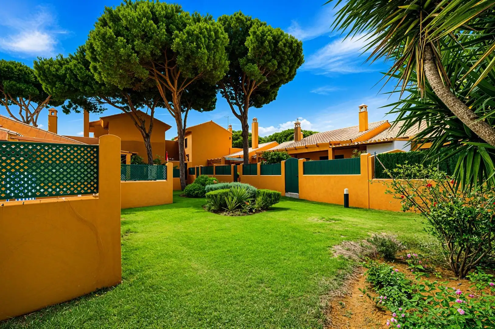Vista exterior de Casa adosada en venda en Chiclana de la Frontera amb Jardí privat, Terrassa i Piscina comunitària