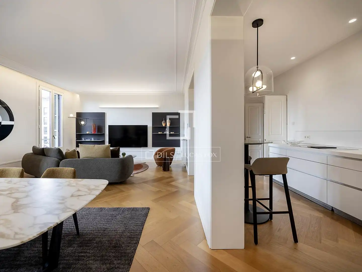 Sala de estar de Piso en venta en Barcelona con Aire acondicionado, Calefacción y Parquet