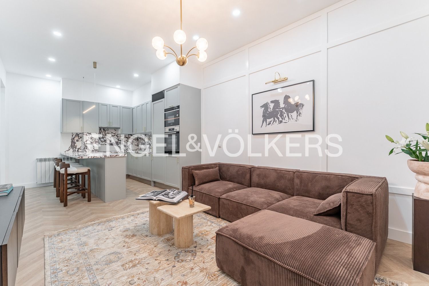 Sala d'estar de Pis de lloguer en  Madrid Capital amb Aire condicionat, Calefacció i Moblat