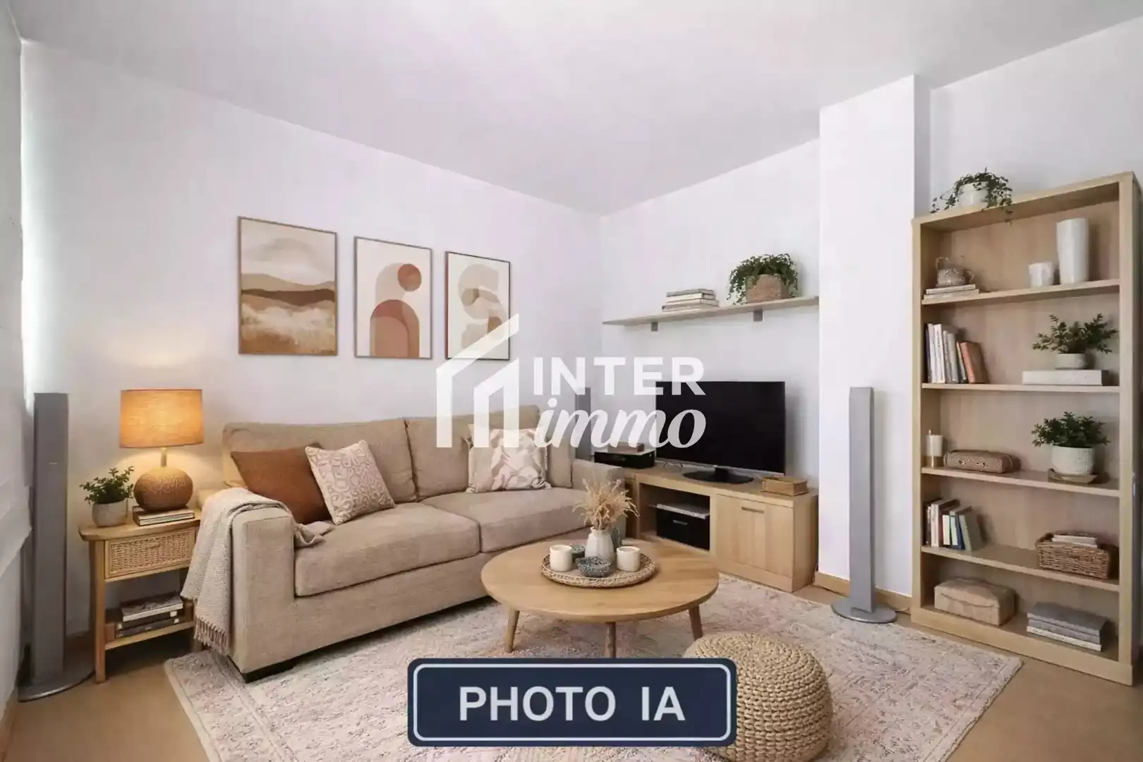 Sala de estar de Piso en venta en Roses con Terraza, Piscina y Amueblado