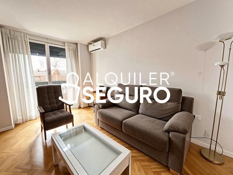 Sala d'estar de Pis de lloguer en  Madrid Capital amb Aire condicionat, Calefacció i Moblat