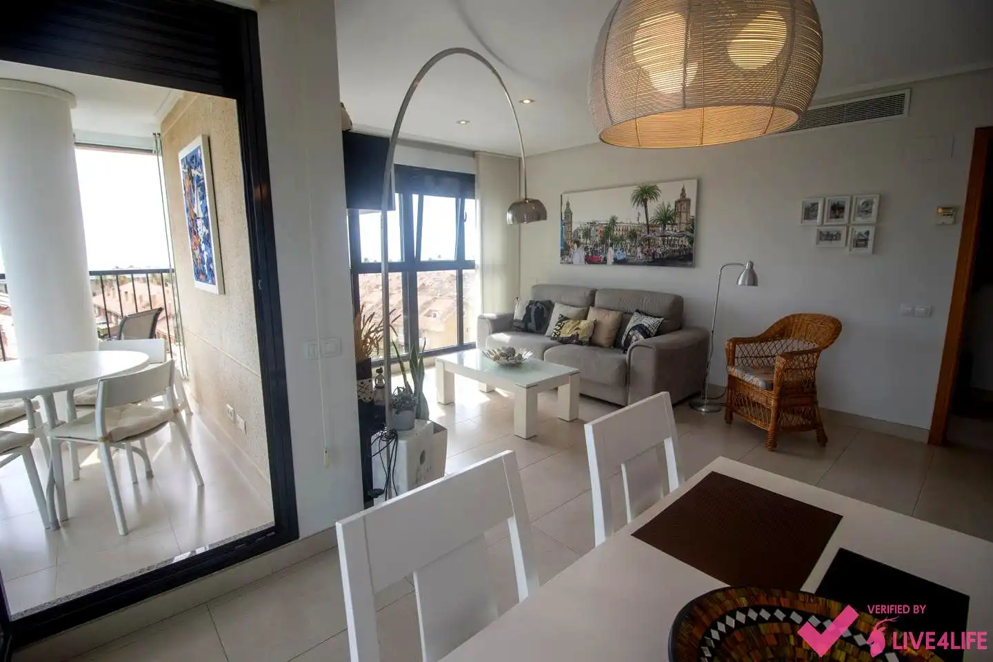 Wohnzimmer von Wohnung zur Miete in Alboraya mit Klimaanlage, Terrasse und Möbliert
