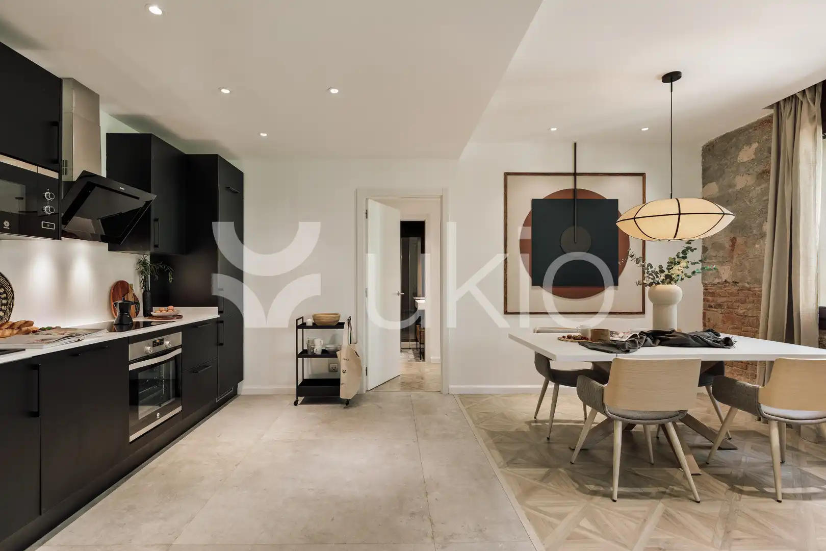 Cuina de Apartament de lloguer en Barcelona amb Aire condicionat, Calefacció i Moblat